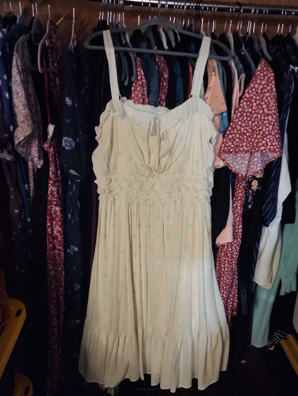 Light Blue Floral Summer Sundress - Women's Dress